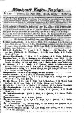 Münchener Tages-Anzeiger Samstag 23. April 1859