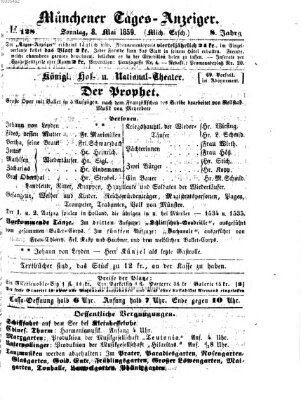 Münchener Tages-Anzeiger Sonntag 8. Mai 1859