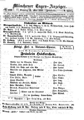 Münchener Tages-Anzeiger Dienstag 31. Mai 1859