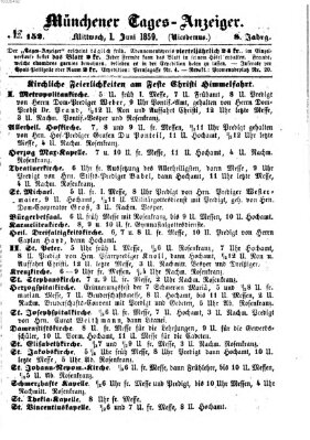 Münchener Tages-Anzeiger Mittwoch 1. Juni 1859