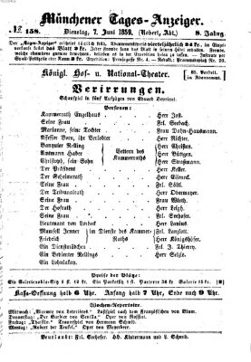 Münchener Tages-Anzeiger Dienstag 7. Juni 1859