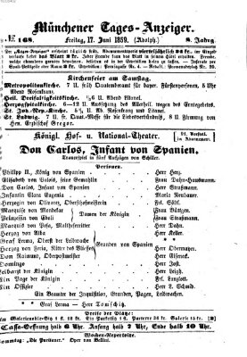 Münchener Tages-Anzeiger Freitag 17. Juni 1859