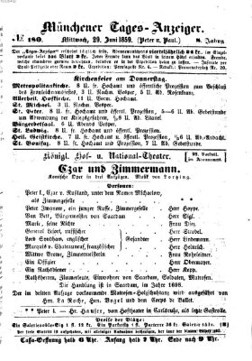 Münchener Tages-Anzeiger Mittwoch 29. Juni 1859