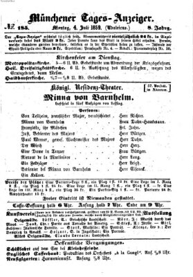 Münchener Tages-Anzeiger Montag 4. Juli 1859