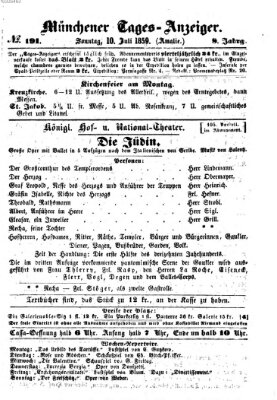 Münchener Tages-Anzeiger Sonntag 10. Juli 1859