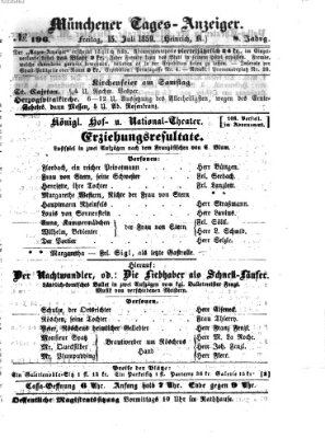 Münchener Tages-Anzeiger Freitag 15. Juli 1859