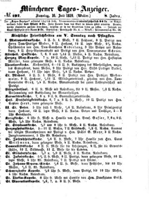 Münchener Tages-Anzeiger Samstag 16. Juli 1859