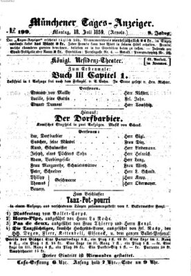 Münchener Tages-Anzeiger Montag 18. Juli 1859