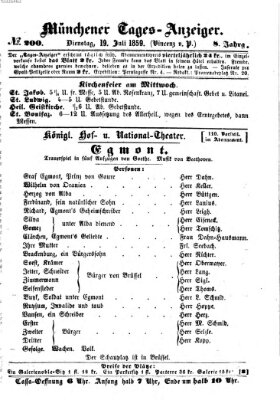 Münchener Tages-Anzeiger Dienstag 19. Juli 1859