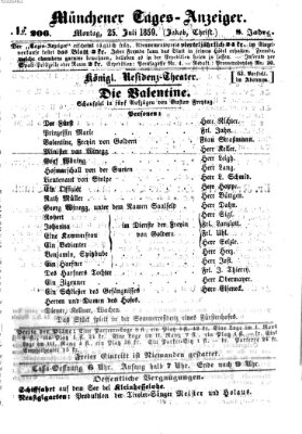 Münchener Tages-Anzeiger Montag 25. Juli 1859