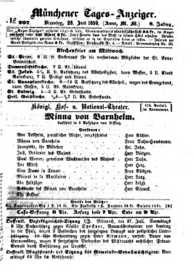 Münchener Tages-Anzeiger Dienstag 26. Juli 1859