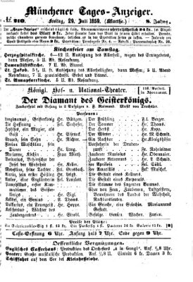 Münchener Tages-Anzeiger Freitag 29. Juli 1859