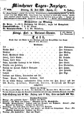 Münchener Tages-Anzeiger Sonntag 31. Juli 1859