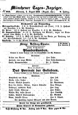 Münchener Tages-Anzeiger Mittwoch 3. August 1859