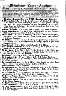 Münchener Tages-Anzeiger Samstag 6. August 1859