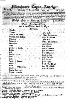 Münchener Tages-Anzeiger Sonntag 7. August 1859