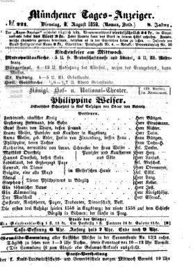 Münchener Tages-Anzeiger Dienstag 9. August 1859