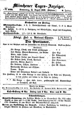 Münchener Tages-Anzeiger Donnerstag 11. August 1859