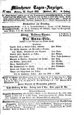 Münchener Tages-Anzeiger Montag 22. August 1859