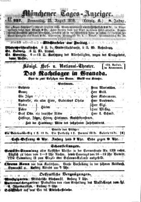 Münchener Tages-Anzeiger Donnerstag 25. August 1859