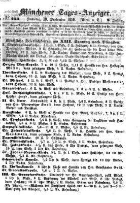 Münchener Tages-Anzeiger Samstag 10. September 1859