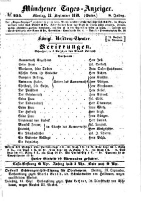 Münchener Tages-Anzeiger Montag 12. September 1859