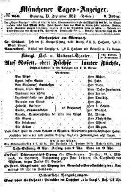 Münchener Tages-Anzeiger Dienstag 13. September 1859