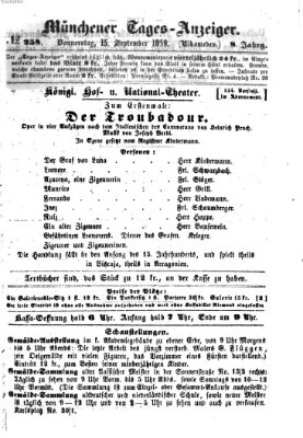 Münchener Tages-Anzeiger Donnerstag 15. September 1859