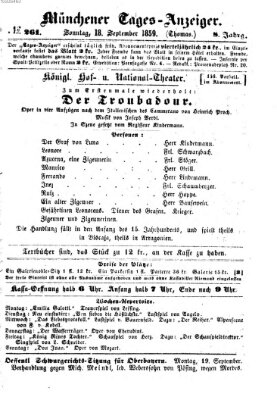 Münchener Tages-Anzeiger Sonntag 18. September 1859