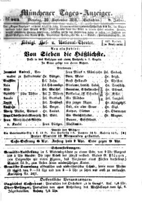 Münchener Tages-Anzeiger Dienstag 20. September 1859