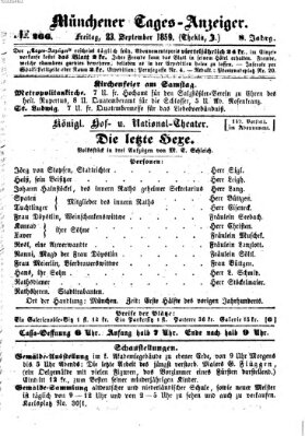 Münchener Tages-Anzeiger Freitag 23. September 1859