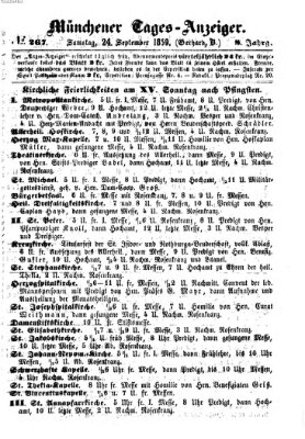 Münchener Tages-Anzeiger Samstag 24. September 1859