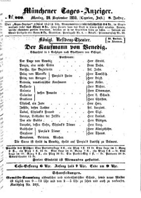 Münchener Tages-Anzeiger Montag 26. September 1859