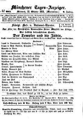 Münchener Tages-Anzeiger Mittwoch 12. Oktober 1859