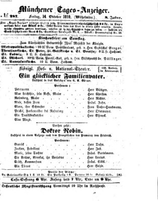 Münchener Tages-Anzeiger Freitag 14. Oktober 1859