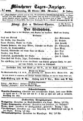 Münchener Tages-Anzeiger Donnerstag 20. Oktober 1859