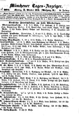 Münchener Tages-Anzeiger Montag 31. Oktober 1859