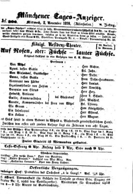 Münchener Tages-Anzeiger Mittwoch 2. November 1859