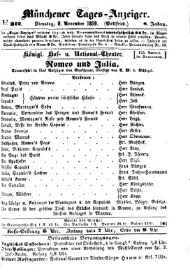 Münchener Tages-Anzeiger Dienstag 8. November 1859