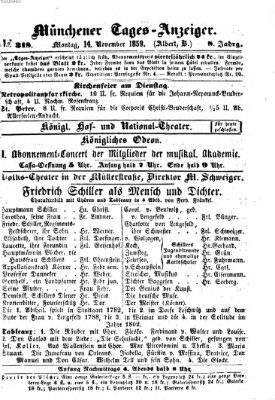 Münchener Tages-Anzeiger Montag 14. November 1859