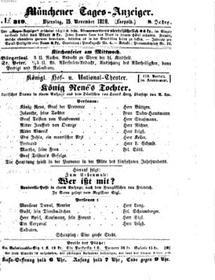 Münchener Tages-Anzeiger Dienstag 15. November 1859