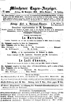 Münchener Tages-Anzeiger Freitag 18. November 1859