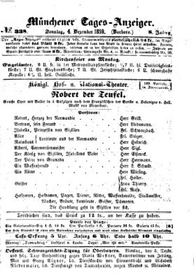 Münchener Tages-Anzeiger Sonntag 4. Dezember 1859