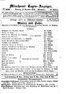 Münchener Tages-Anzeiger Dienstag 6. Dezember 1859