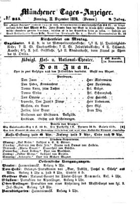 Münchener Tages-Anzeiger Sonntag 11. Dezember 1859