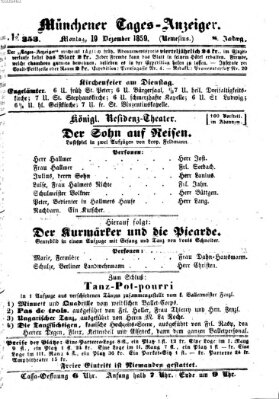 Münchener Tages-Anzeiger Montag 19. Dezember 1859