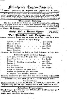 Münchener Tages-Anzeiger Donnerstag 29. Dezember 1859