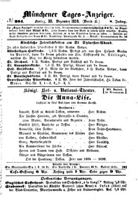 Münchener Tages-Anzeiger Freitag 30. Dezember 1859