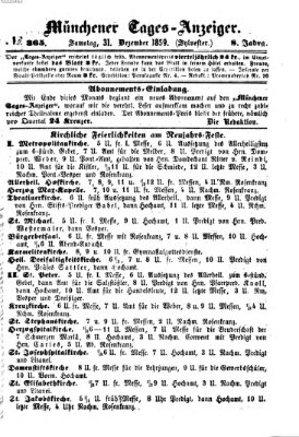 Münchener Tages-Anzeiger Samstag 31. Dezember 1859