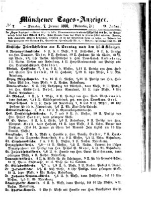 Münchener Tages-Anzeiger Samstag 7. Januar 1860